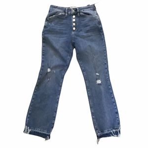 Free People Button Fly Bootcut High Waisted Jeans